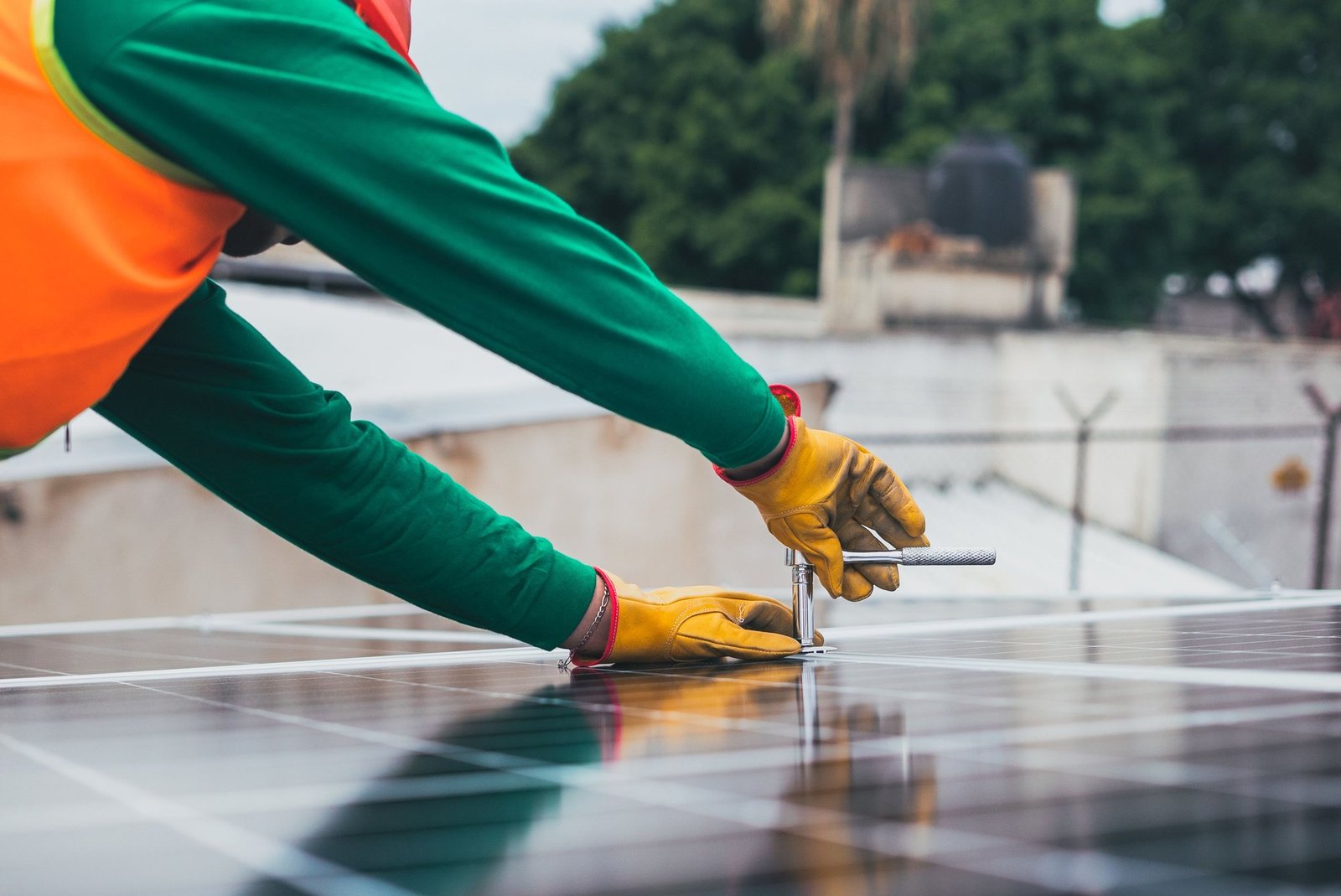 Solar panels being installed